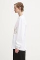 GANNI longsleeve bawełniany Re-cut Heavy Jersey Animals T4275 biały AW25