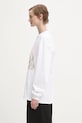 GANNI top a maniche lunghe in cotone Re-cut Heavy Jersey Animals T4275 bianco AW25