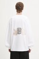 Odzież GANNI longsleeve bawełniany Re-cut Heavy Jersey Animals T4275 biały