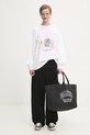 GANNI longsleeve bawełniany Re-cut Heavy Jersey Animals T4275 biały