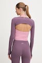 Дрехи Блуза с дълги ръкави за йога JOYINME Ovi Top.Ovi виолетов