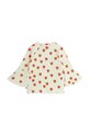 Mini Rodini longsleeve din bumbac pentru copii Outlined hearts 2562010611 bej AW25