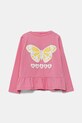 Guess longsleeve din bumbac pentru bebeluși print roz A5YI01.K6YW4.9BYA