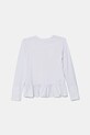 Дитячий бавовняний лонгслів Guess K5YI08.K6YW4.9BYA білий AW25
