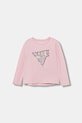 Guess maglietta a maniche lunghe per bambini tessuto elasticizzato rosa K5YI10.K6YW4.9BYA