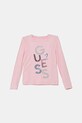 Guess longsleeve dziecięcy aplikacja różowy K5YI26.KAPO0.9BYA