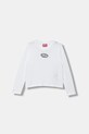 Παιδικό βαμβακερό μακρυμάνικο Diesel TIVALSYLS T-SHIRT απλικέ λευκό J02431