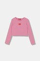 Otroška dolga majica Diesel TBALLETD T-SHIRT Z elastanom roza J02452
