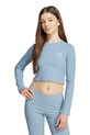 Детский лонгслив adidas Originals с эластаном голубой JW2599