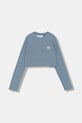 Detské tričko s dlhým rukávom adidas Originals JW2599 modrá AW25