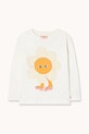 Tinycottons longsleeve bawełniany dziecięcy FLOWER GRAPHIC SLEEVE TEE nadruk biały AW25.307
