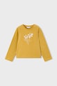 Mayoral longsleeve bawełniany z elastanem żółty 178.6K.Mini.9BYA