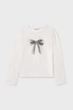 Mayoral longsleeve din bumbac pentru copii 830.8A.Junior.9BYA alb AW25