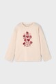 Mayoral longsleeve bawełniany dziecięcy 4005.6C.Mini.9BYA beżowy AW25