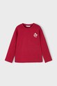Mayoral longsleeve bawełniany dziecięcy 4005.6C.Mini.9BYA czerwony AW25
