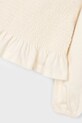 Fete Mayoral longsleeve din bumbac pentru copii 4007.6E.Mini.9BYA bej