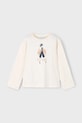 Bavlnené tričko s dlhým rukávom Mayoral okrúhly béžová 4010.6J.Mini.9BYA