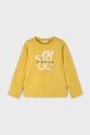 Mayoral longsleeve bawełniany okrągły żółty 4010.6J.Mini.9BYA
