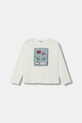 Mayoral longsleeve bawełniany okrągły biały 7020.8C.Junior.9BYA