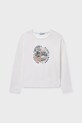 Mayoral longsleeve din bumbac pentru copii print alb 7023.8G.Junior.9BYA