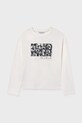 Mayoral longsleeve bawełniany 7024.8G.Junior.9BYA biały AW25