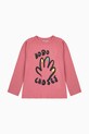 Bobo Choses longsleeve bawełniany dziecięcy High Five 225AC007 różowy AW25