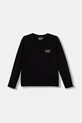 EA7 Emporio Armani longsleeve bawełniany dziecięcy z elastanem czarny 7G000138.AF10373