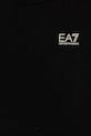DÍVKA Dětské bavlněné tričko s dlouhým rukávem EA7 Emporio Armani 7G000138.AF10373 černá