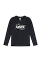 Dječja pamučna majica dugih rukava Levi's LS BATWING FILL print crna 4EN576