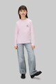 Dziewczynka Calvin Klein Jeans longsleeve bawełniany dziecięcy IU0IU00717.104.116.9BYA różowy