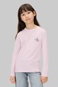 Дитячий бавовняний лонгслів Calvin Klein Jeans бавовна рожевий IU0IU00717.128.170.9BYA