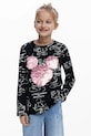 Desigual longsleeve din bumbac pentru copii print negru 25WGTK25