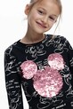 Desigual gyerek pamut hosszú ujjú felső 25WGTK25 fekete