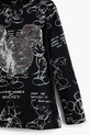 Desigual gyerek pamut hosszú ujjú felső fekete 25WGTK25