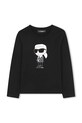 Karl Lagerfeld longsleeve dziecięcy z elastanem czarny Z30938.86.108