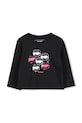 Karl Lagerfeld longsleeve bawełniany dziecięcy nadruk czarny Z30962