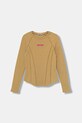 Pinko longsleeve dziecięcy aplikacja beżowy KFTS017.C.JE012