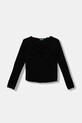 United Colors of Benetton longsleeve dziecięcy z elastanem czarny 3KIEC10Q9.G.seasonal