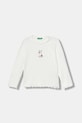 United Colors of Benetton maglietta a maniche lunghe per bambini tessuto elasticizzato bianco 3KIEG10KK.P.seasonal