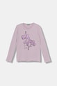 United Colors of Benetton longsleeve din bumbac pentru copii print violet 35RYC10QE.G.seasonal