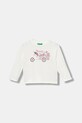 United Colors of Benetton longsleeve bawełniany dziecięcy nadruk biały 35RYG10K7.P.seasonal
