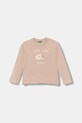 United Colors of Benetton longsleeve bawełniany dziecięcy nadruk różowy 35RYG10K7.P.seasonal