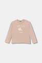 Dětské bavlněné tričko s dlouhým rukávem United Colors of Benetton kulatý růžová 35RYG10K7.P.seasonal