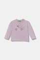 United Colors of Benetton longsleeve bawełniany dziecięcy nadruk fioletowy 35RYG10K7.P.seasonal
