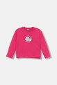 United Colors of Benetton longsleeve bawełniany dziecięcy nadruk różowy 35RYG10K7.P.seasonal