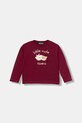 Dětské bavlněné tričko s dlouhým rukávem United Colors of Benetton kulatý burgundské 35RYG10K7.P.seasonal
