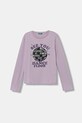 United Colors of Benetton longsleeve bawełniany dziecięcy nadruk fioletowy 3I1XC10QJ.G.seasonal