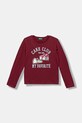 United Colors of Benetton longsleeve bawełniany dziecięcy nadruk bordowy 3I1XC10QJ.G.seasonal