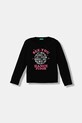 United Colors of Benetton longsleeve bawełniany dziecięcy nadruk czarny 3I1XC10QJ.G.seasonal