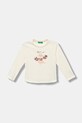 United Colors of Benetton longsleeve bawełniany dziecięcy nadruk beżowy 3I1XG10K8.P.seasonal